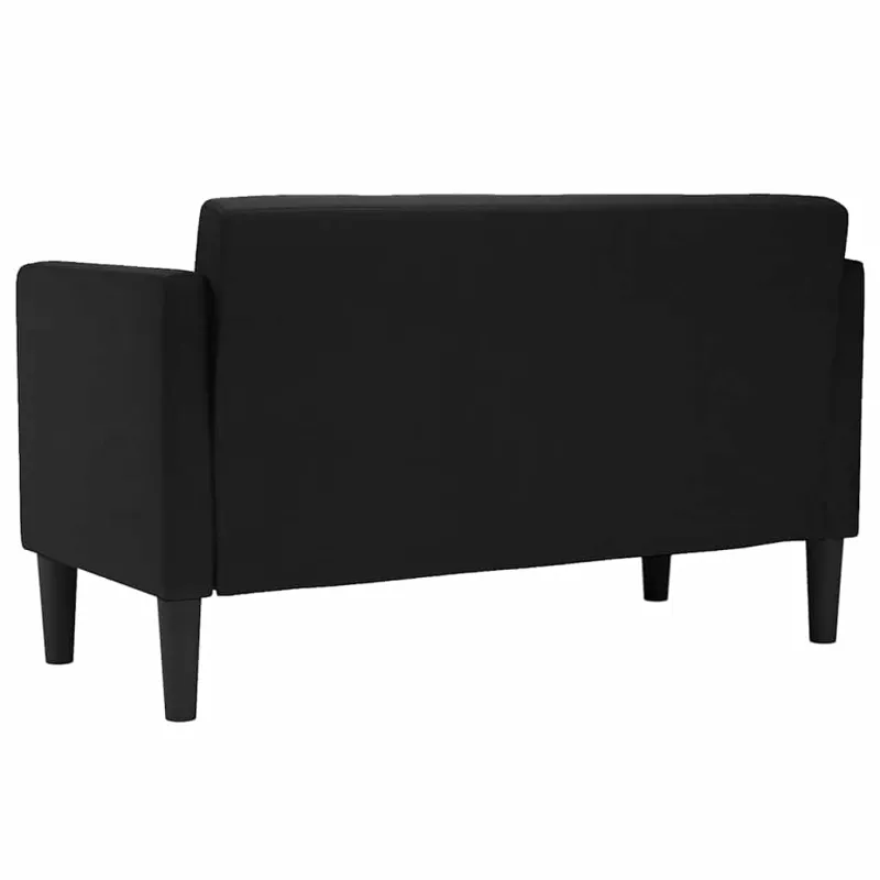 Dvivietė sofa, juoda, 111 cm, audinys