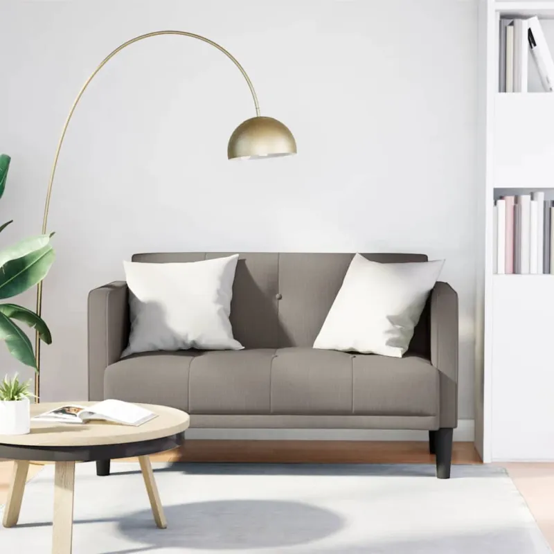 Dvivietė sofa, pilkai ruda, 111 cm, audinys