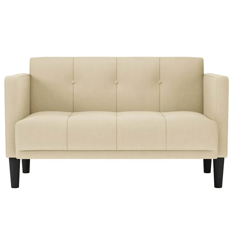 Dvivietė sofa, kreminės spalvos, 111 cm, audinys