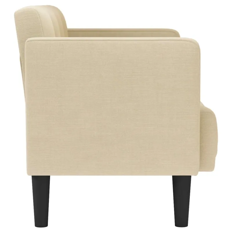 Dvivietė sofa, kreminės spalvos, 111 cm, audinys