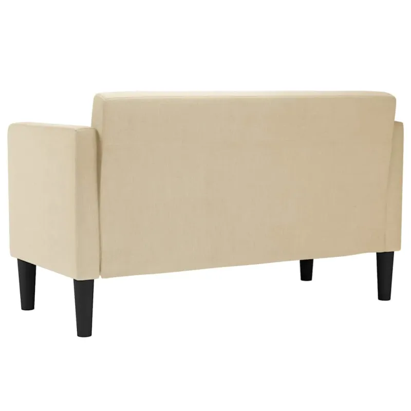 Dvivietė sofa, kreminės spalvos, 111 cm, audinys