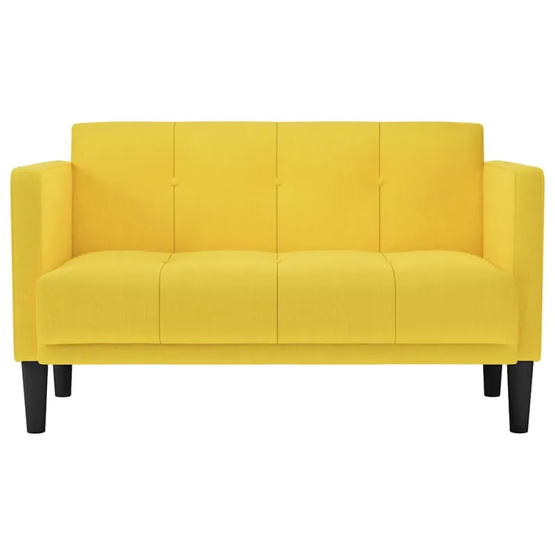 Dvivietė sofa, geltona, 111 cm, audinys