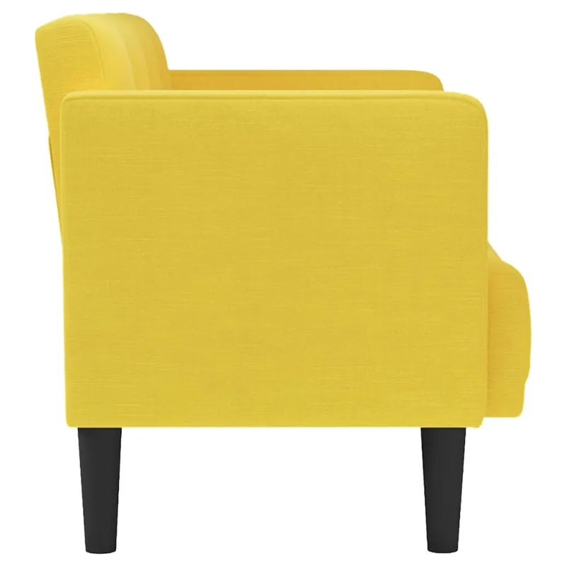 Dvivietė sofa, geltona, 111 cm, audinys