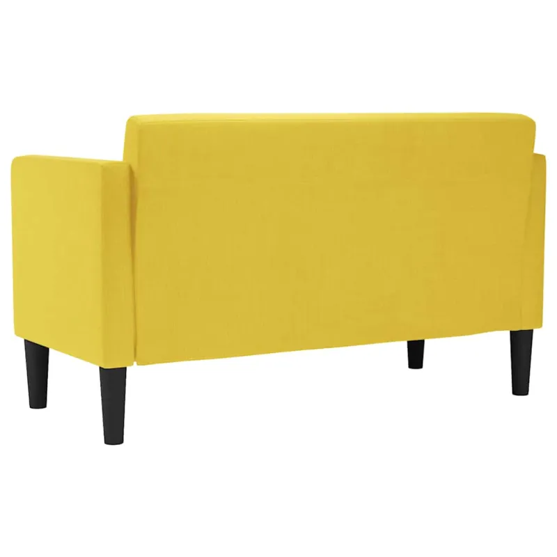 Dvivietė sofa, geltona, 111 cm, audinys