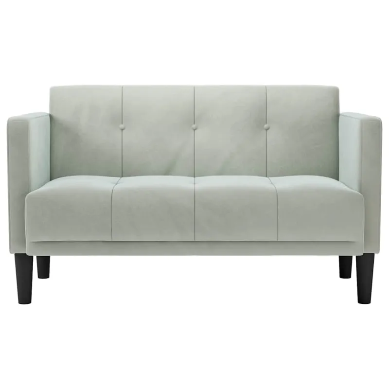 Dvivietė sofa, šviesiai pilka, 111 cm, aksomas