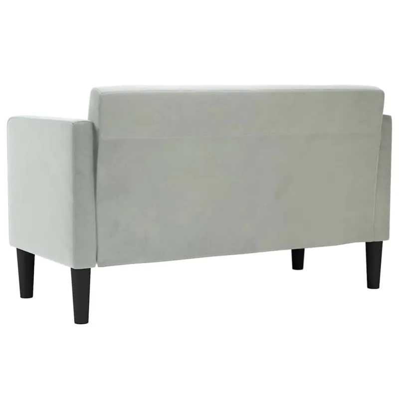 Dvivietė sofa, šviesiai pilka, 111 cm, aksomas