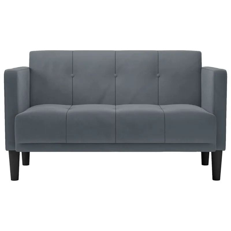 Dvivietė sofa, tamsiai pilka, 111 cm, aksomas