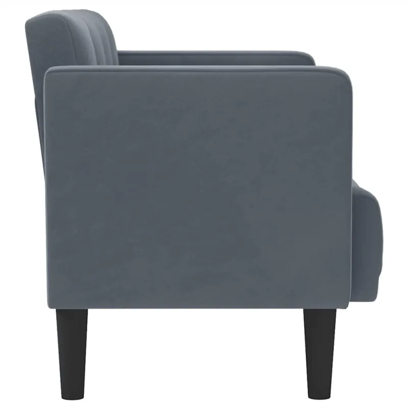 Dvivietė sofa, tamsiai pilka, 111 cm, aksomas
