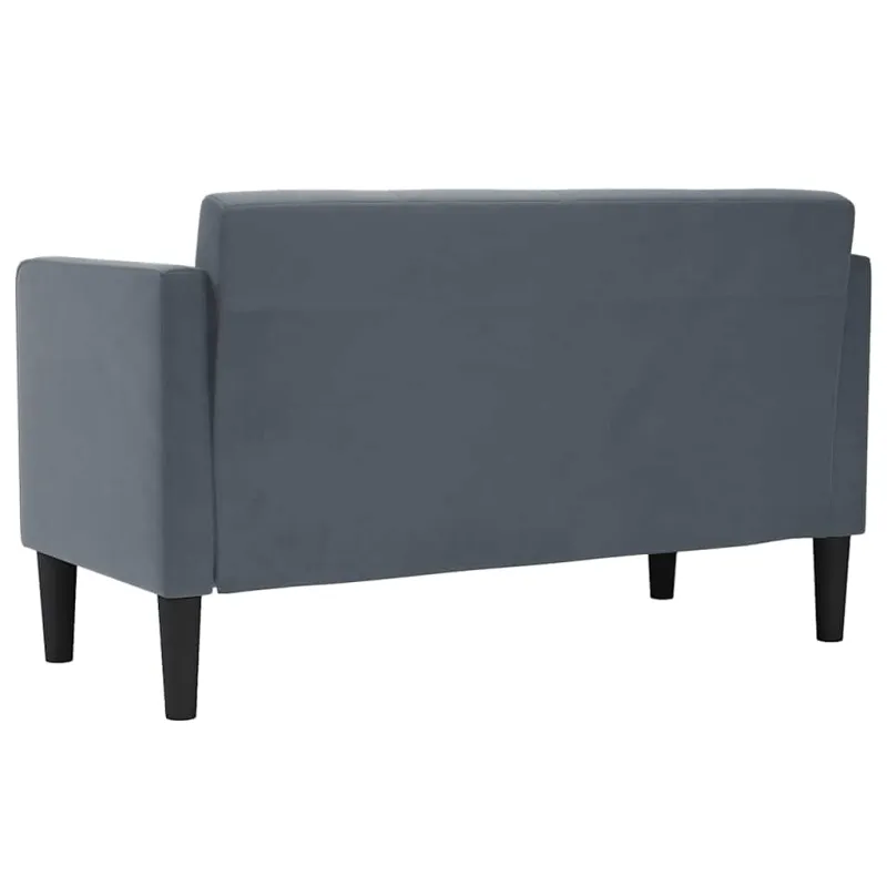 Dvivietė sofa, tamsiai pilka, 111 cm, aksomas