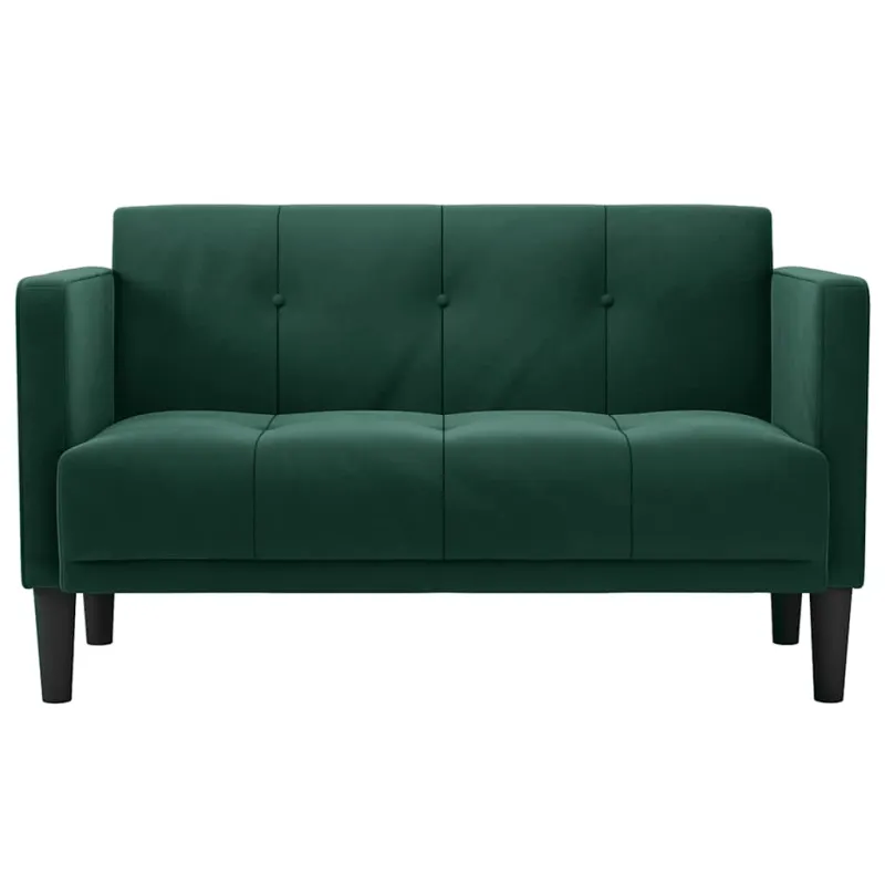 Dvivietė sofa, tamsiai žalia, 111 cm, aksomas