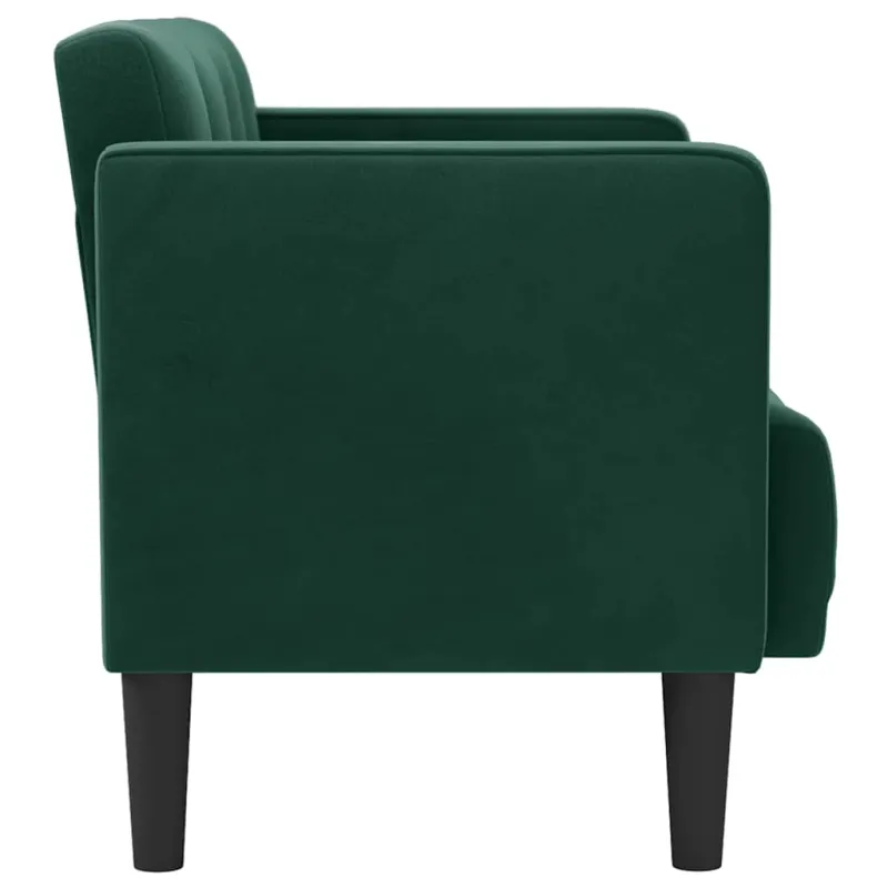 Dvivietė sofa, tamsiai žalia, 111 cm, aksomas
