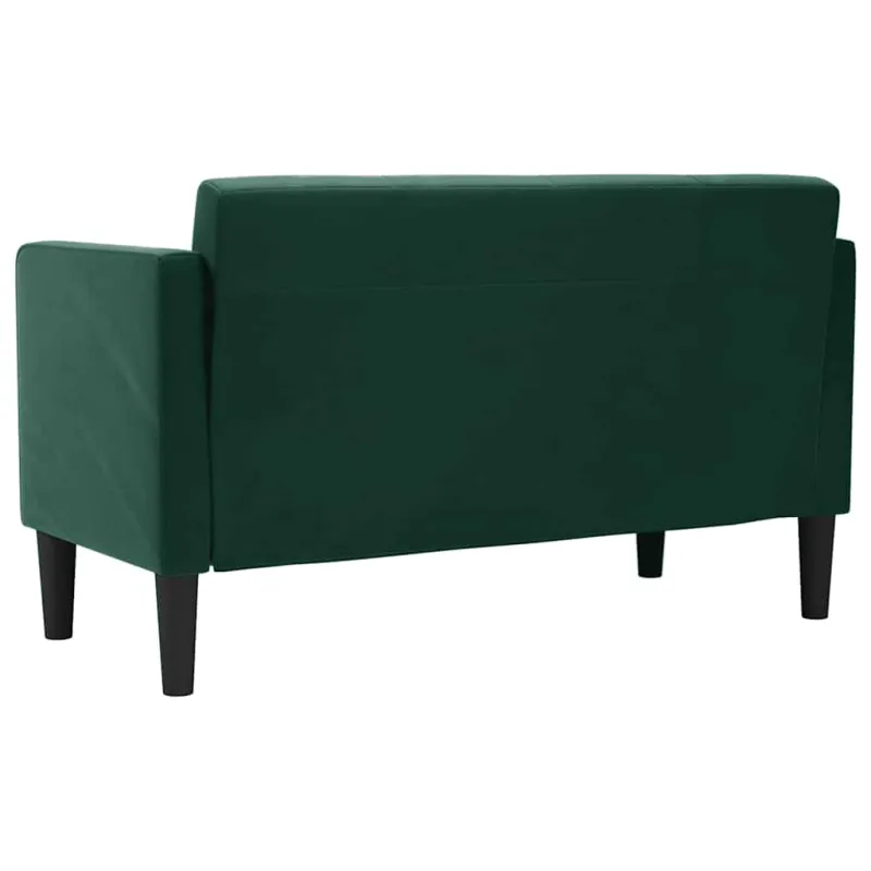 Dvivietė sofa, tamsiai žalia, 111 cm, aksomas