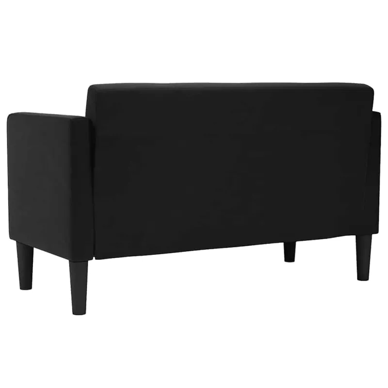 Dvivietė sofa, juoda, 111 cm, aksomas
