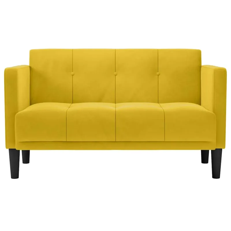 Dvivietė sofa, geltona, 111 cm, aksomas
