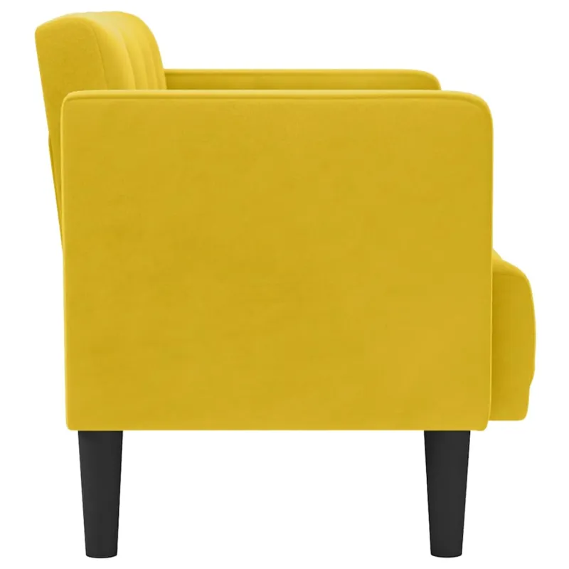 Dvivietė sofa, geltona, 111 cm, aksomas