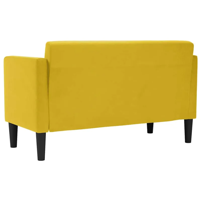 Dvivietė sofa, geltona, 111 cm, aksomas