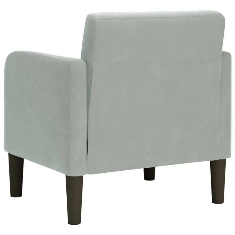 Sofa-kėdė su porankiais, šviesiai pilka, 54 cm, aksomas