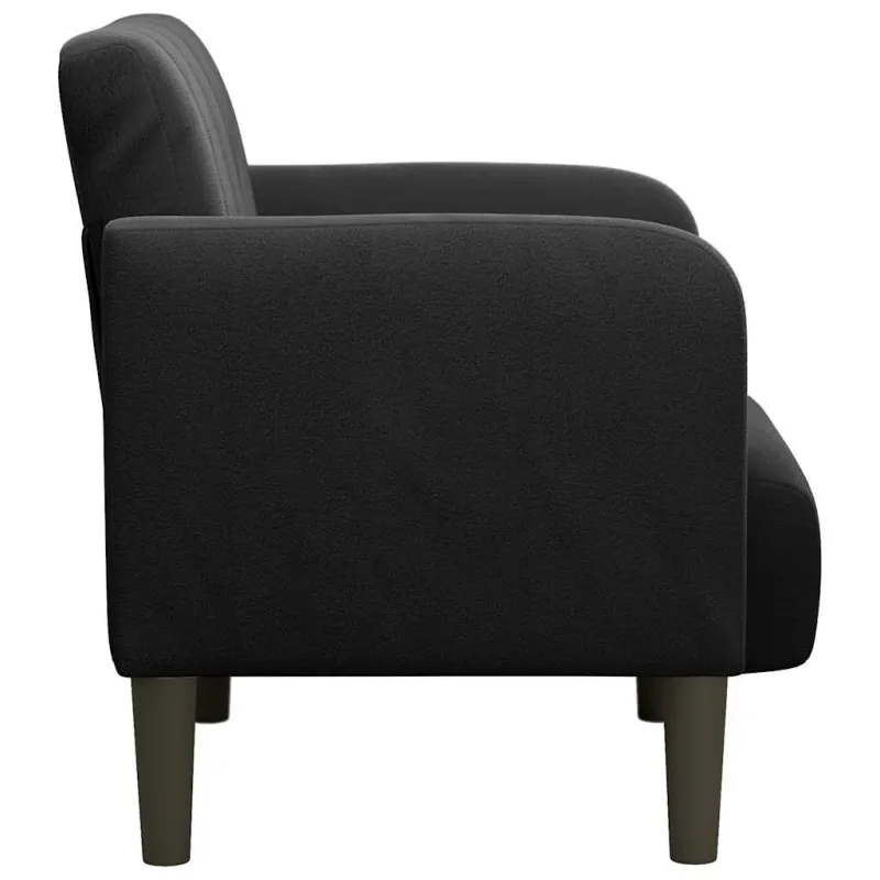 Sofa-kėdė su porankiais, juoda, 54 cm, aksominė