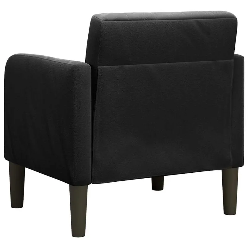 Sofa-kėdė su porankiais, juoda, 54 cm, aksominė