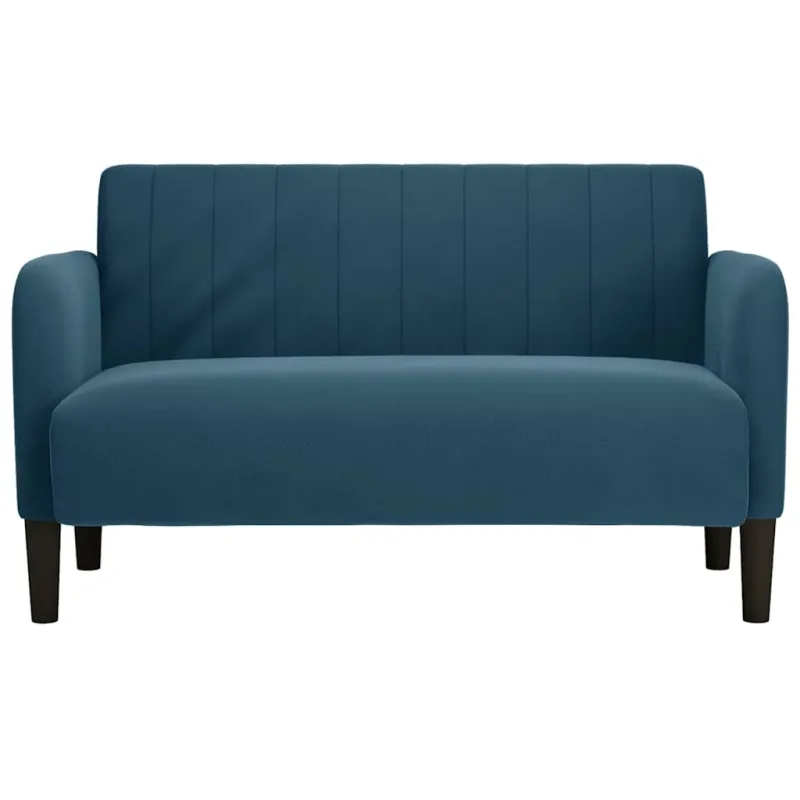 Dvivietė sofa, mėlyna, 109 cm, aksomas