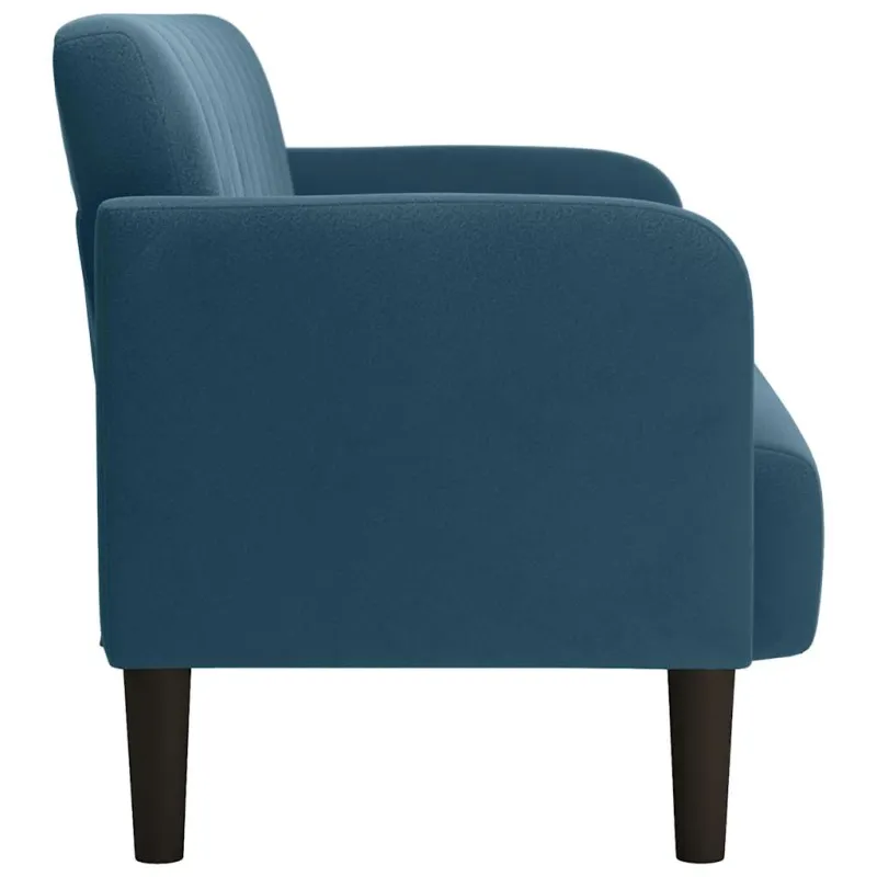 Dvivietė sofa, mėlyna, 109 cm, aksomas