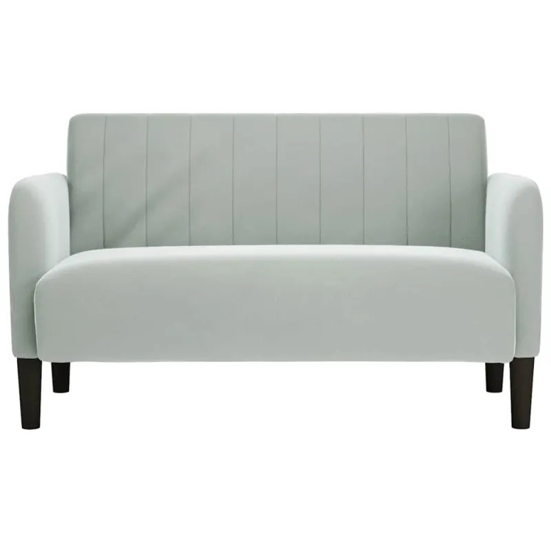 Dvivietė sofa, šviesiai pilka, 109 cm, aksomas