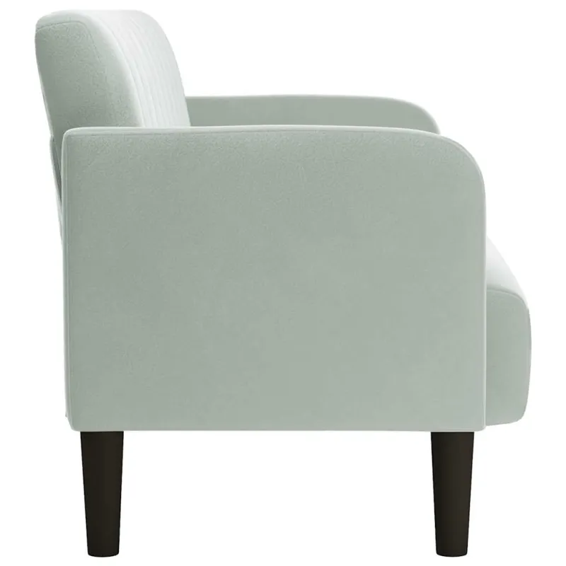 Dvivietė sofa, šviesiai pilka, 109 cm, aksomas
