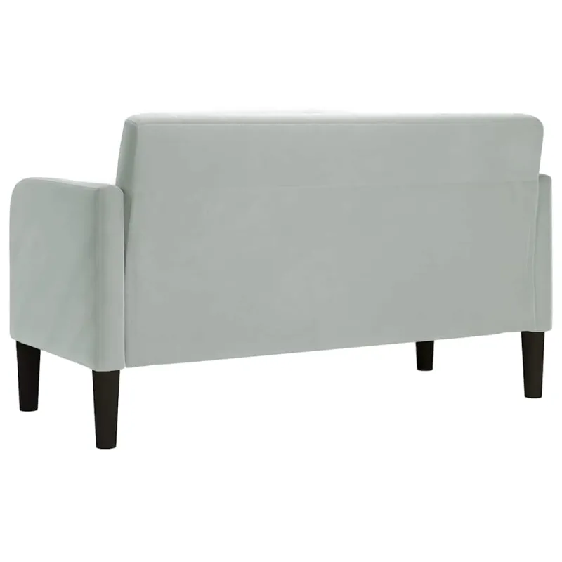 Dvivietė sofa, šviesiai pilka, 109 cm, aksomas