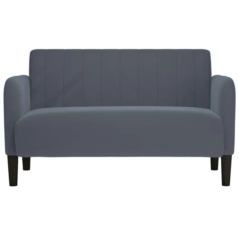 Dvivietė sofa, tamsiai pilka, 109 cm, aksomas