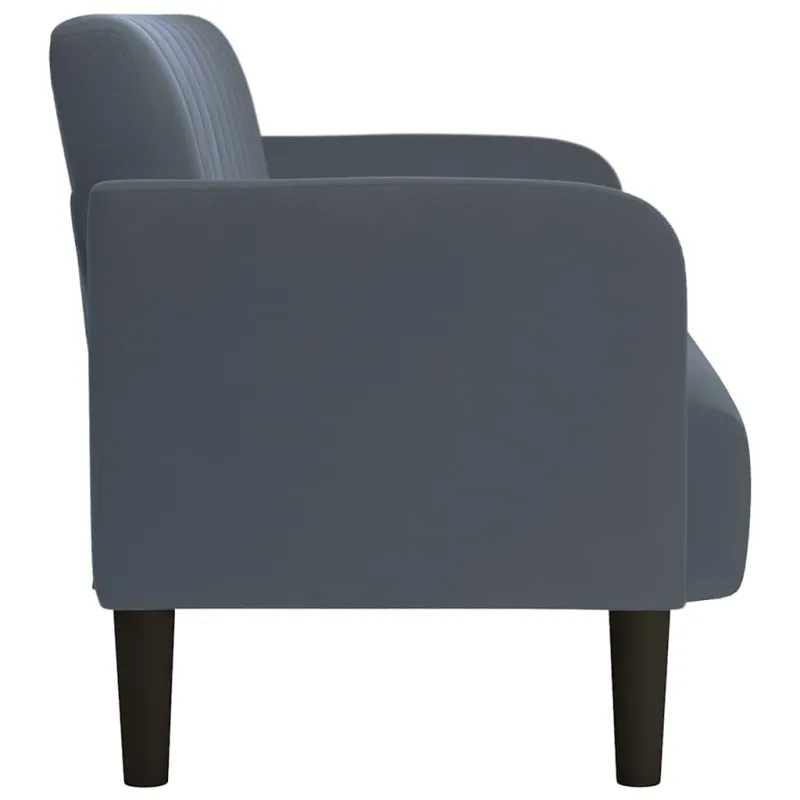 Dvivietė sofa, tamsiai pilka, 109 cm, aksomas