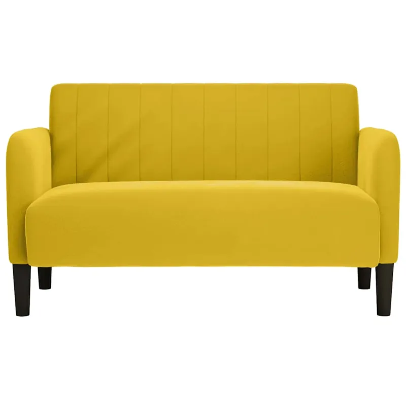 Dvivietė sofa, geltona, 109 cm, aksomas
