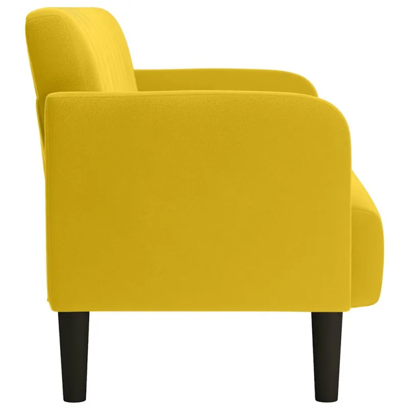 Dvivietė sofa, geltona, 109 cm, aksomas