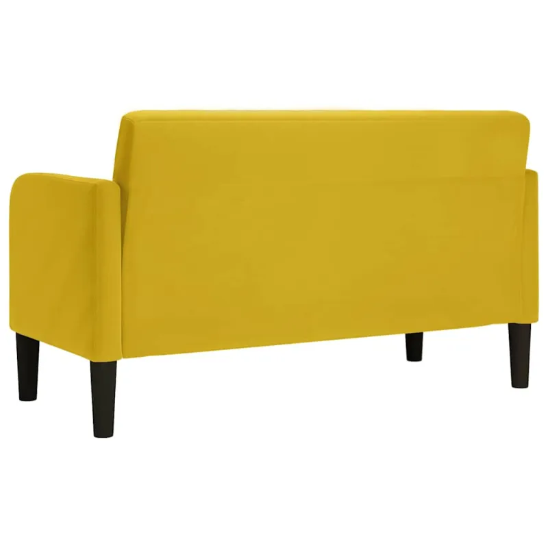 Dvivietė sofa, geltona, 109 cm, aksomas
