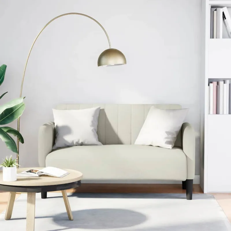 Dvivietė sofa, kreminės spalvos, 109 cm, aksominė
