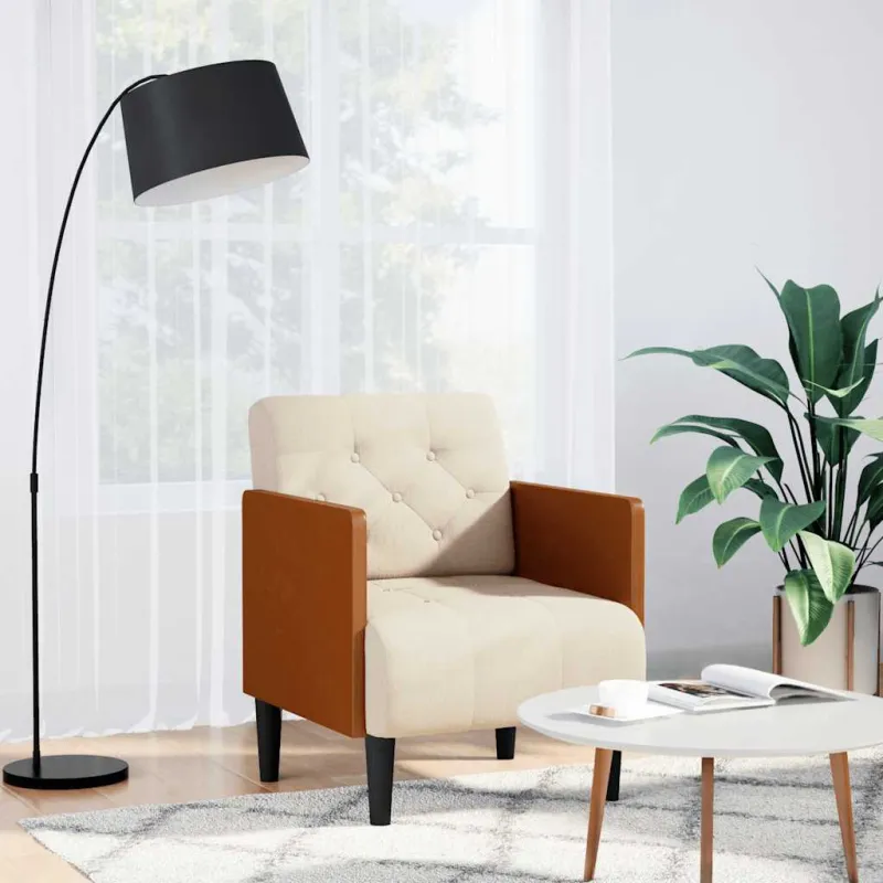Sofa-kėdė su porankiais, 55 cm, linas