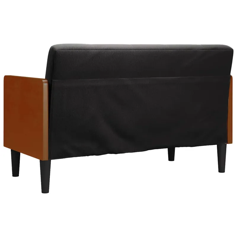 Dvivietė sofa su pagalvėlėmis, juoda, 110 cm, aksomas