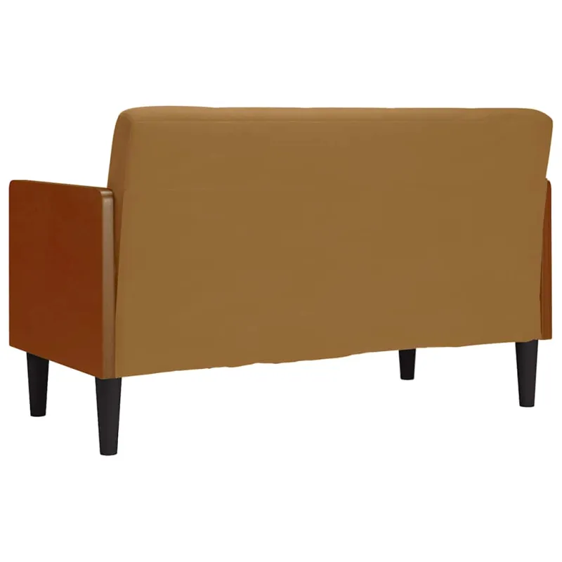 Dvivietė sofa su pagalvėlėmis, ruda, 110 cm, aksomas