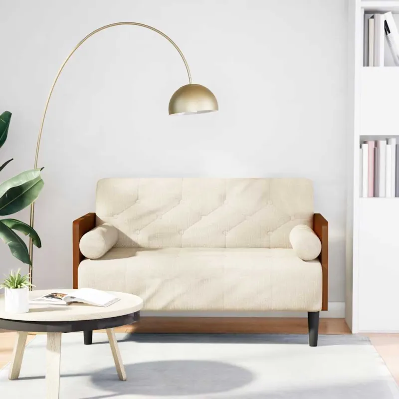 Dvivietė sofa su pagalvėlėmis, 110 cm, linas