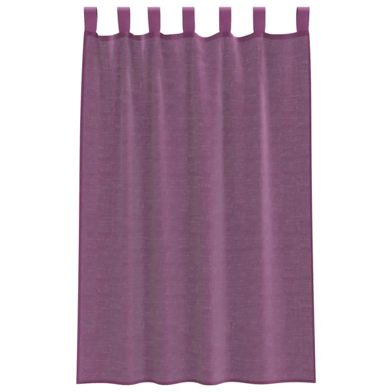 Voilės užuolaidos su kilpelėmis, 2 vnt., violetinės, 140x175 cm