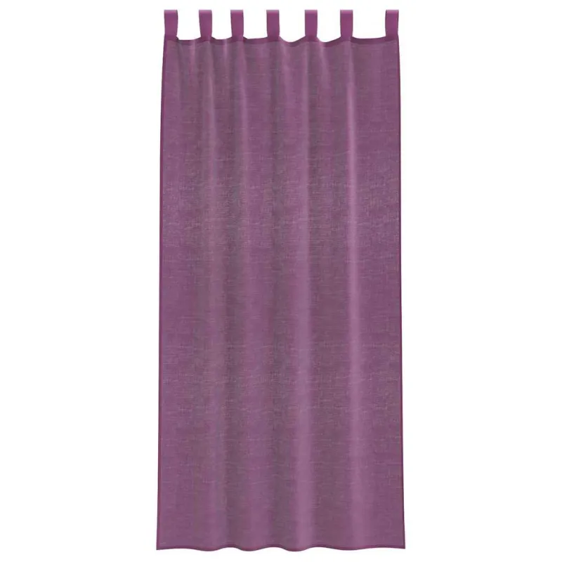 Voilės užuolaidos su kilpelėmis, 2 vnt., violetinės, 140x225 cm