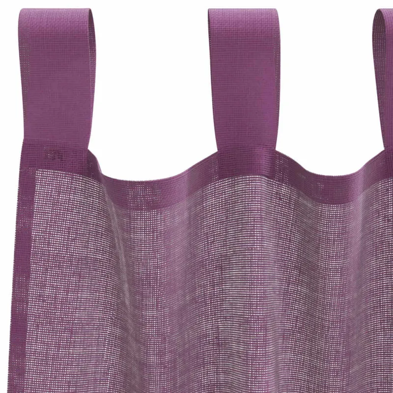 Voilės užuolaidos su kilpelėmis, 2 vnt., violetinės, 140x225 cm
