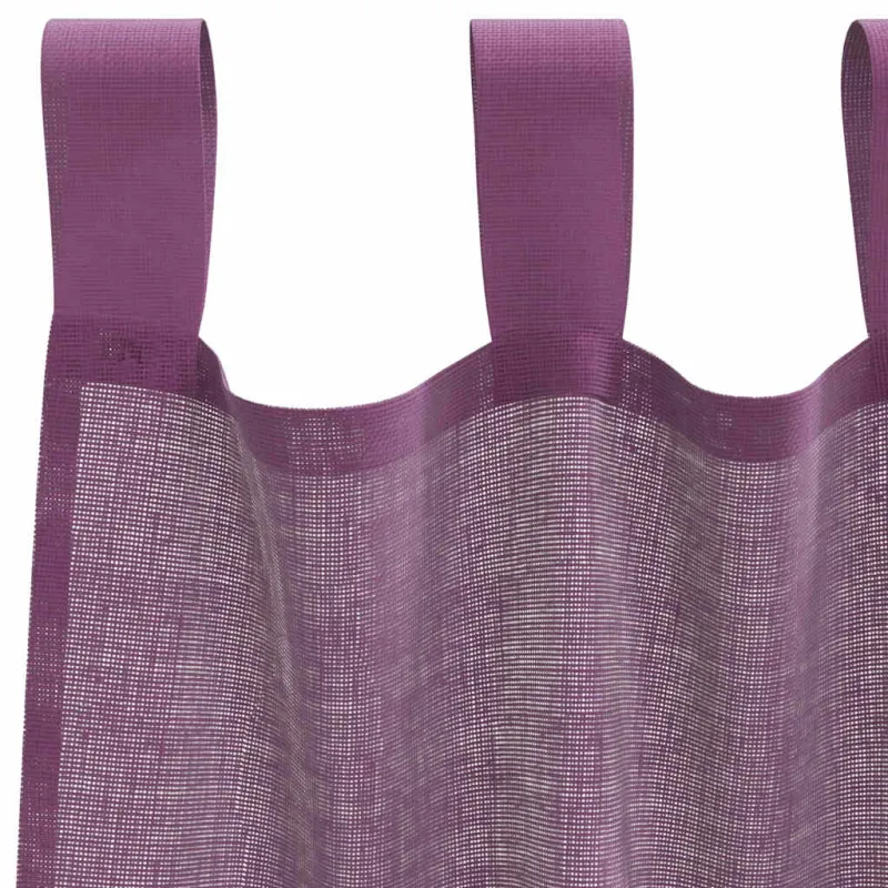 Voilės užuolaidos su kilpelėmis, 2 vnt., violetinės, 140x260 cm