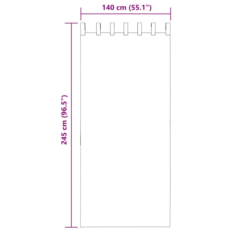 Voilės užuolaidos su kilpomis, 2 vnt., šviesiai pilkos, 140x245 cm