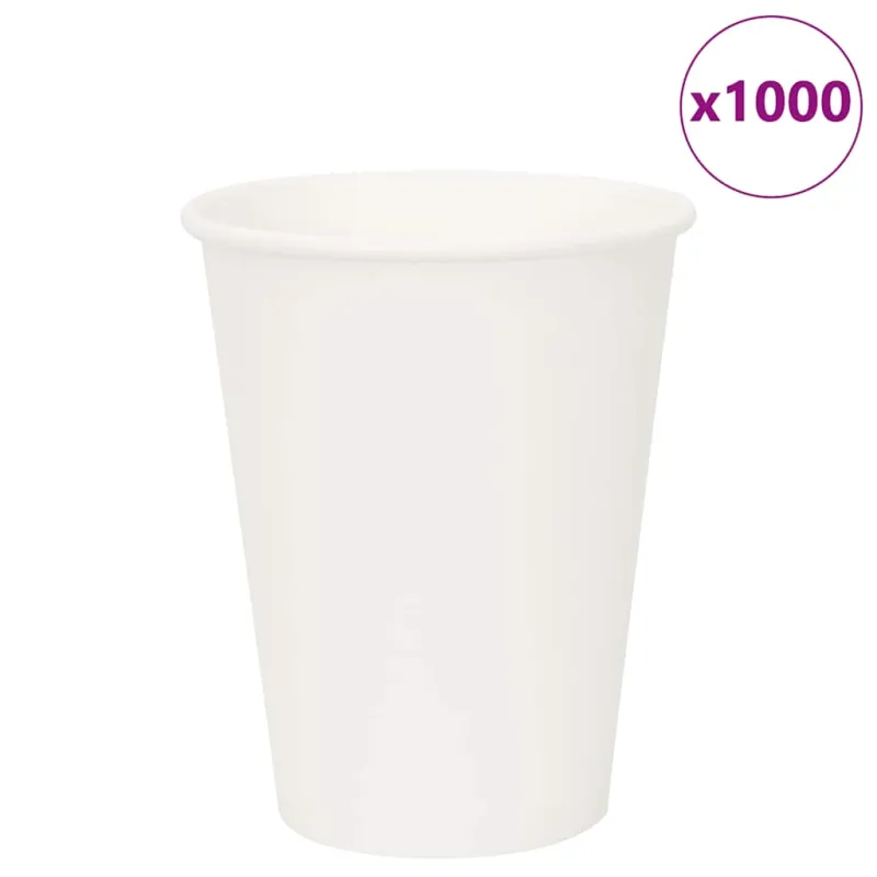 Popieriniai kavos puodeliai, 1000 vnt., 12 uncijų, 300 ml, balti