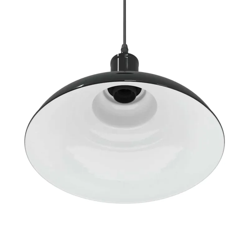 Pakabinamas šviestuvas, reguliuojamo aukščio, E27, blizgios juodos spalvos, Ø 31 cm, metalas