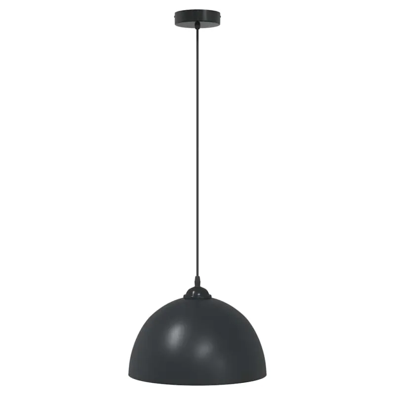 Pakabinami šviestuvai, 2 vnt., reguliuojamo aukščio, E27, juodi, Ø 30 cm, metaliniai