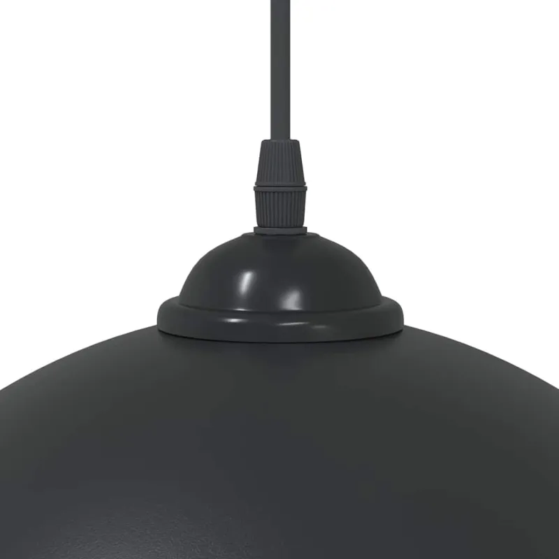 Pakabinami šviestuvai, 2 vnt., reguliuojamo aukščio, E27, juodi, Ø 30 cm, metaliniai