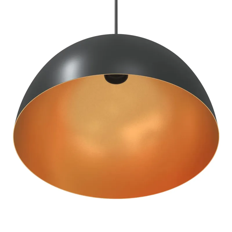 Pakabinami šviestuvai, 2 vnt., reguliuojamo aukščio, E27, juodi, Ø 30 cm, metaliniai