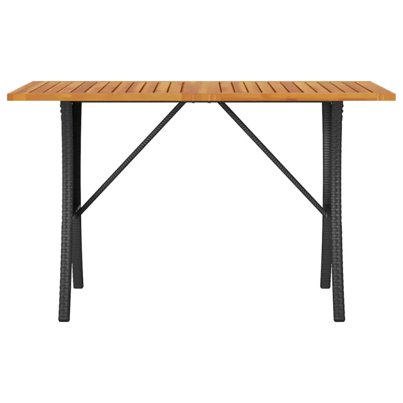 Sodo sofa, 3 vietų, su pagalvėlėmis ir stalu, juoda, poliratanas
