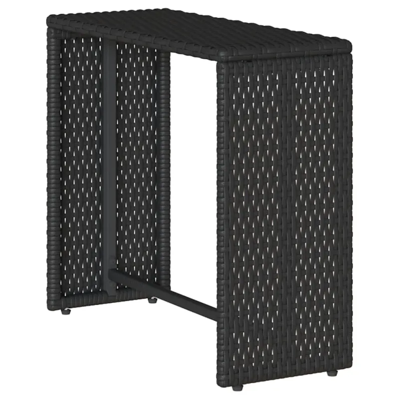 5 dalių sodo sofų komplektas su pagalvėlėmis, sudedamas, juodas, poliratanas